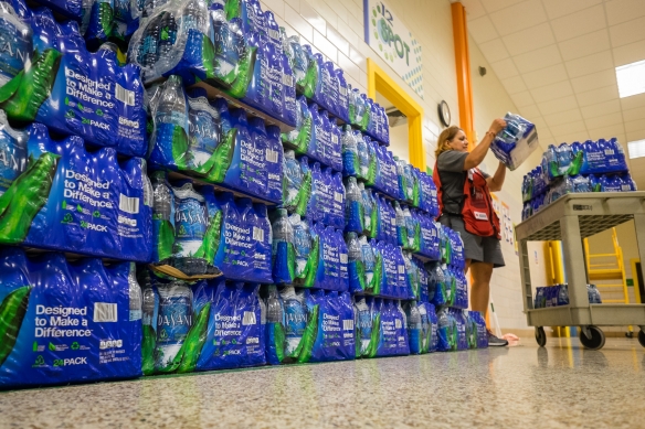 The American Red Cross prepares shipment of DASANI