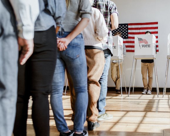 american voting booth lines