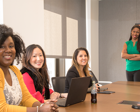 Women sitting in a meeting room