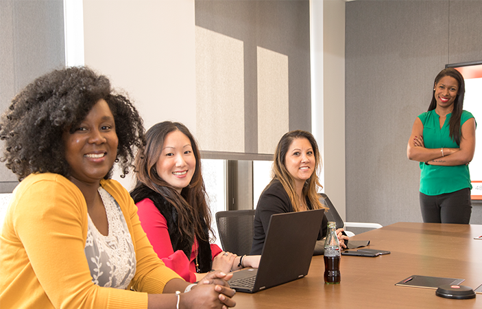 Women sitting in a meeting room