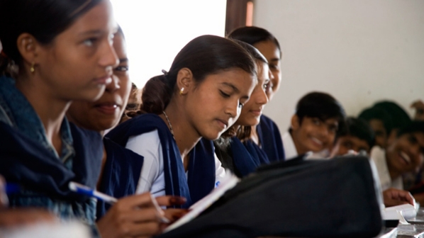 Young students learning in a classroom 